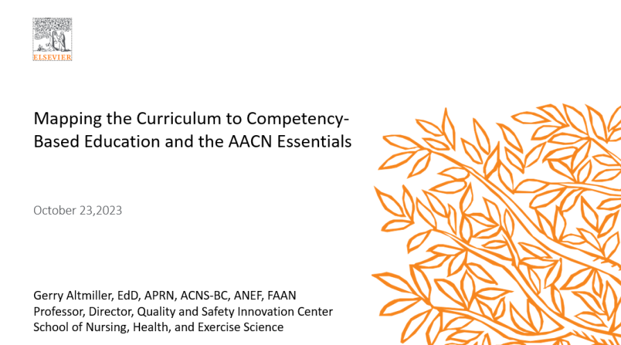 Webinar: Mapping the Curriculum to Competency-Based Education and the AACN Essential