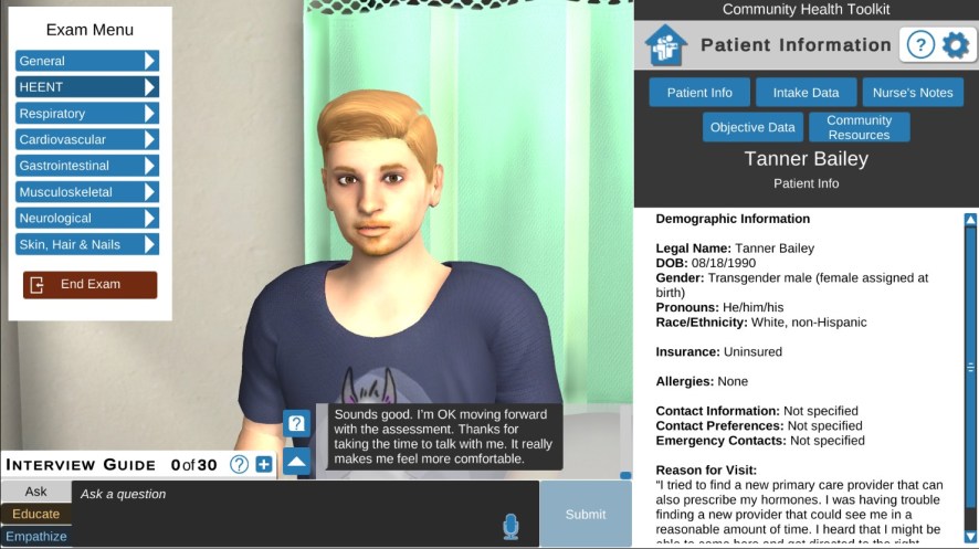 Impact of a Virtual Patient Simulation on Nursing Students’ Attitudes of Transgender Care